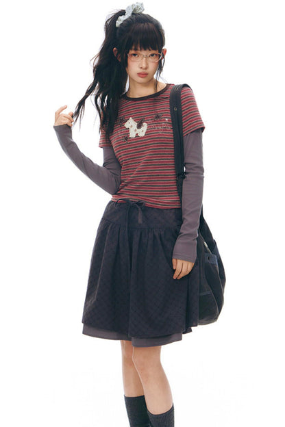 Y2k Button Layered Top