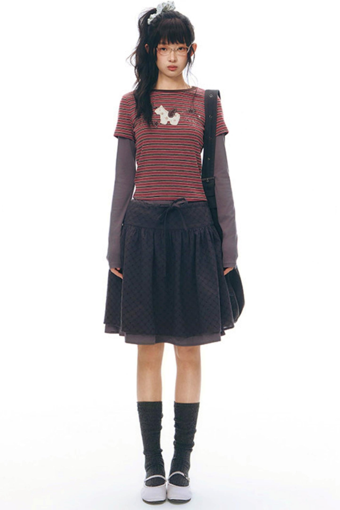 Y2k Button Layered Top