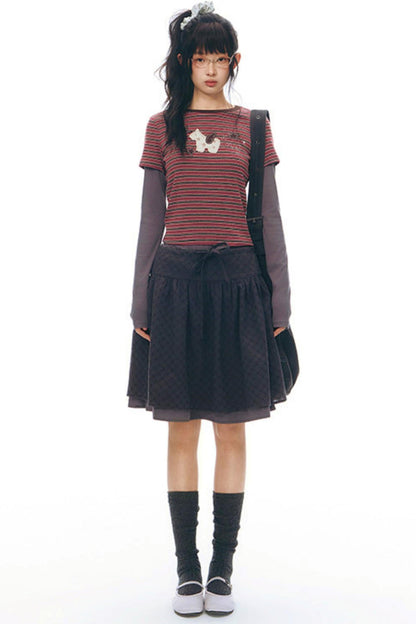 Y2k Button Layered Top