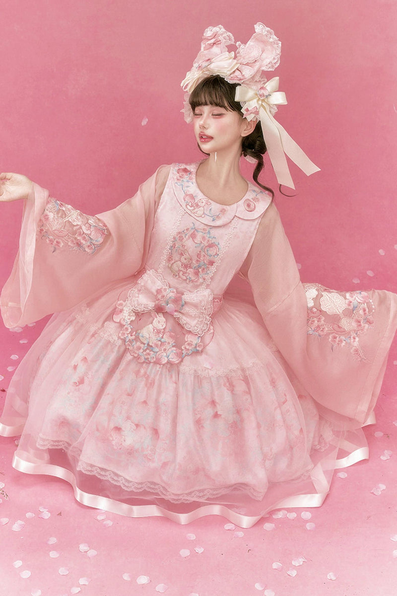 うさぎと桃のチャイナドレス+トップス+アウター+アクセサリー