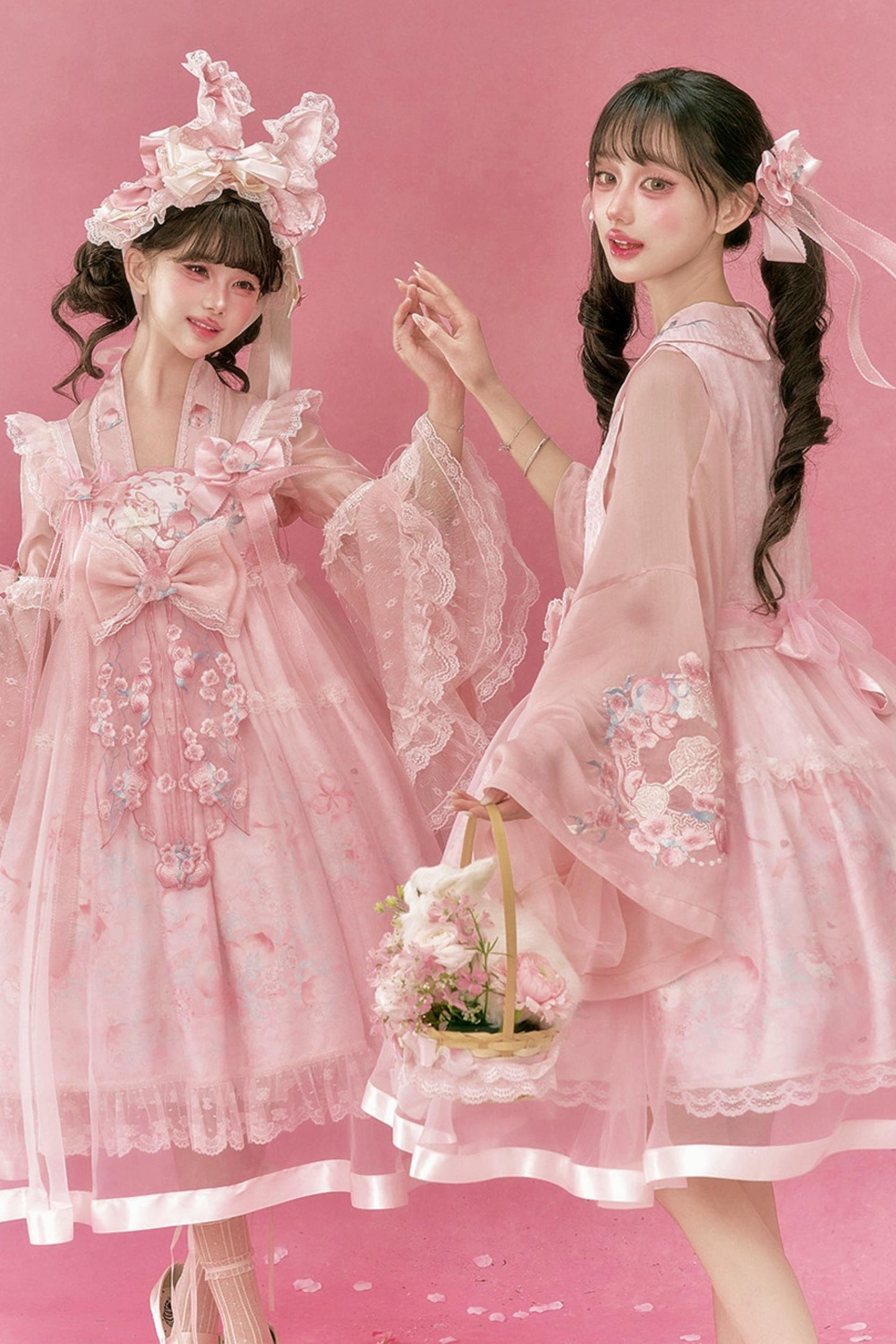 うさぎと桃のチャイナドレス+トップス+アウター+アクセサリー