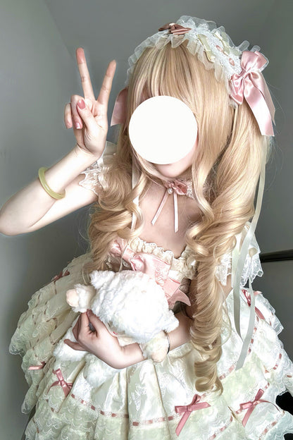【予約商品】プリンセスリボンレースアップロリータドレス+アクセサリー