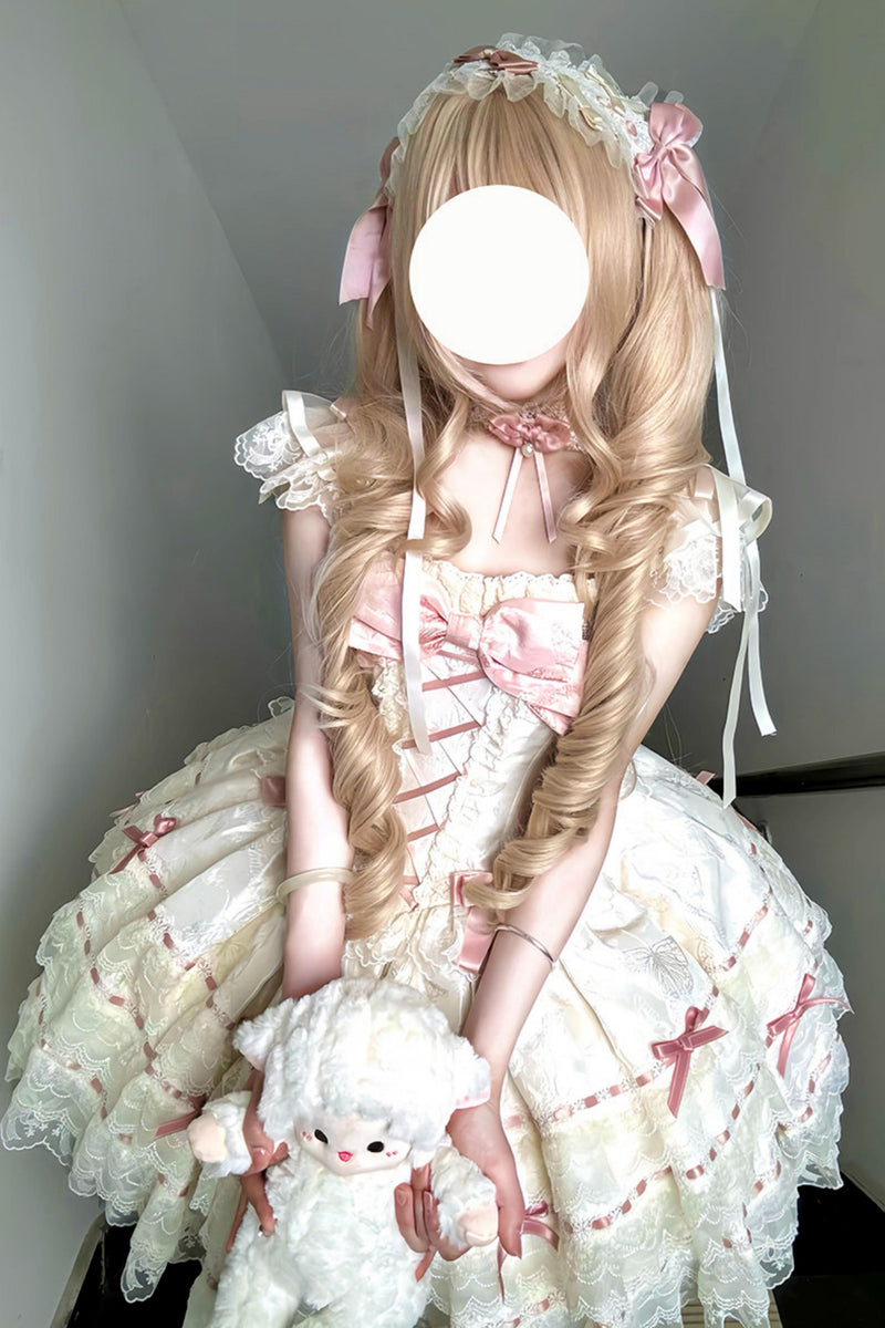 【予約商品】プリンセスリボンレースアップロリータドレス+アクセサリー