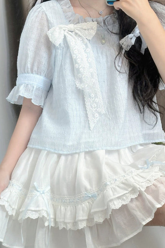Chiffon Top Tiered Skirt Set