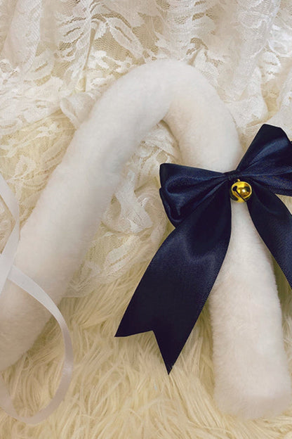 Dress With Apron and Tiara Bow Set
