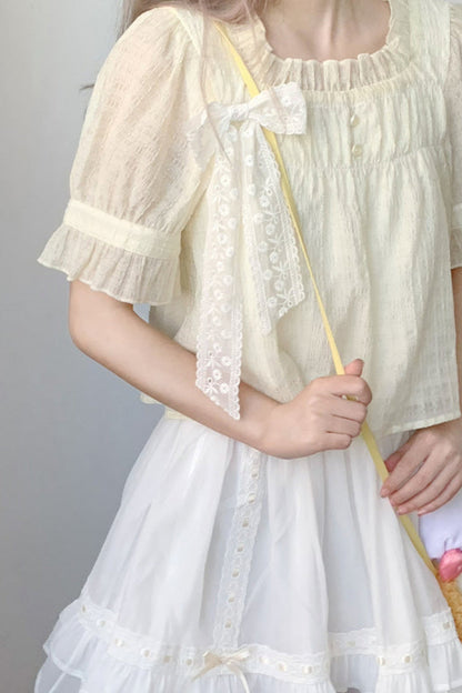 Chiffon Top Tiered Skirt Set