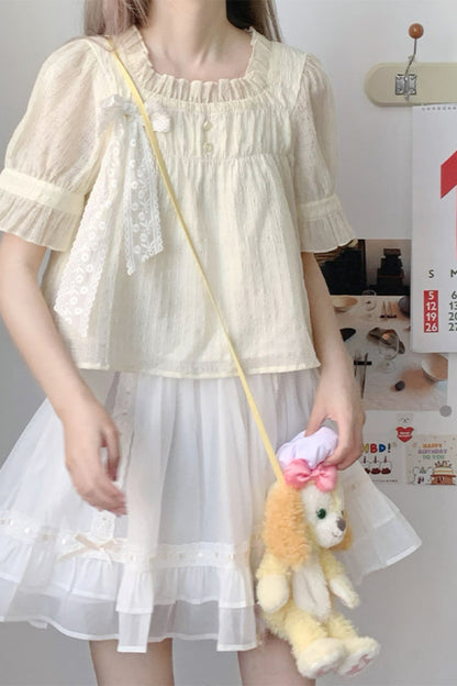 Chiffon Top Tiered Skirt Set