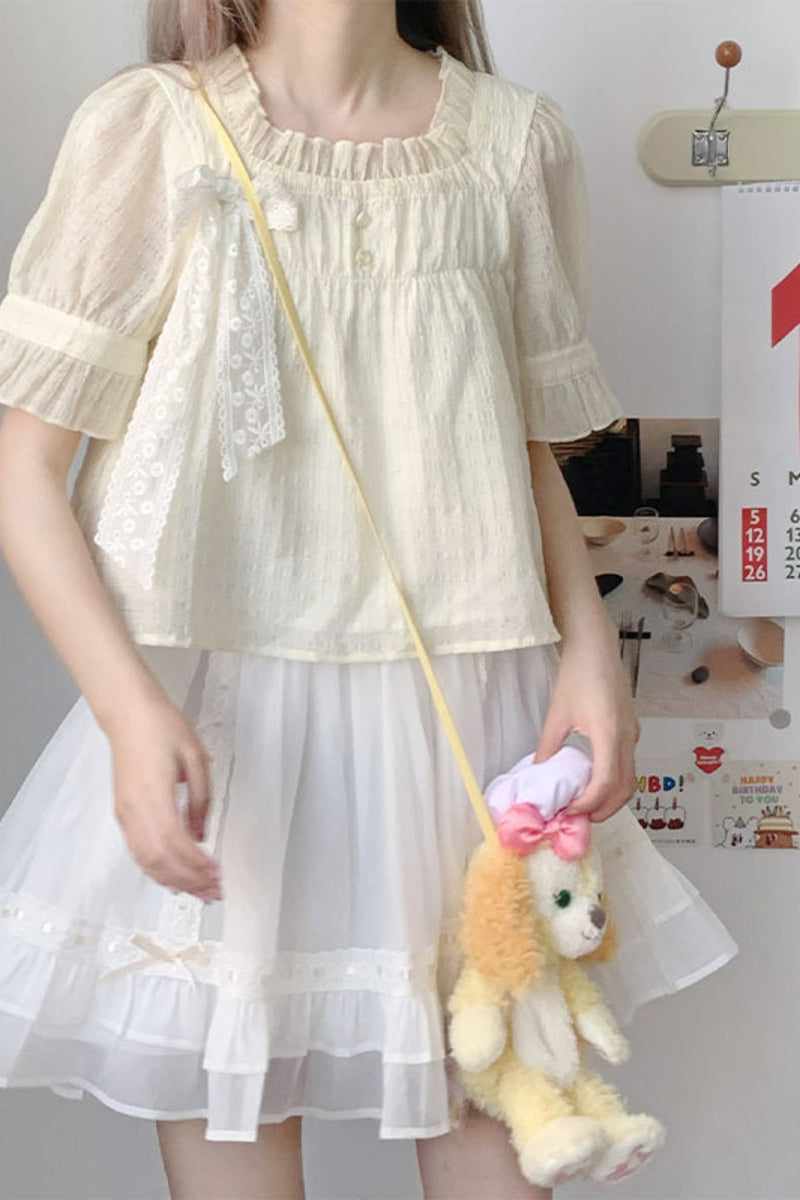 Chiffon Top Tiered Skirt Set