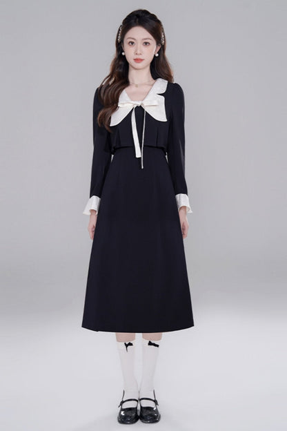 Black Neck Rich Daughter Dress