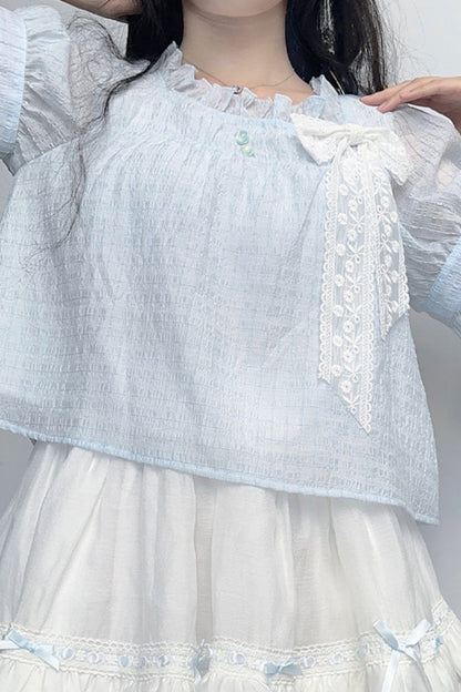 Chiffon Top Tiered Skirt Set