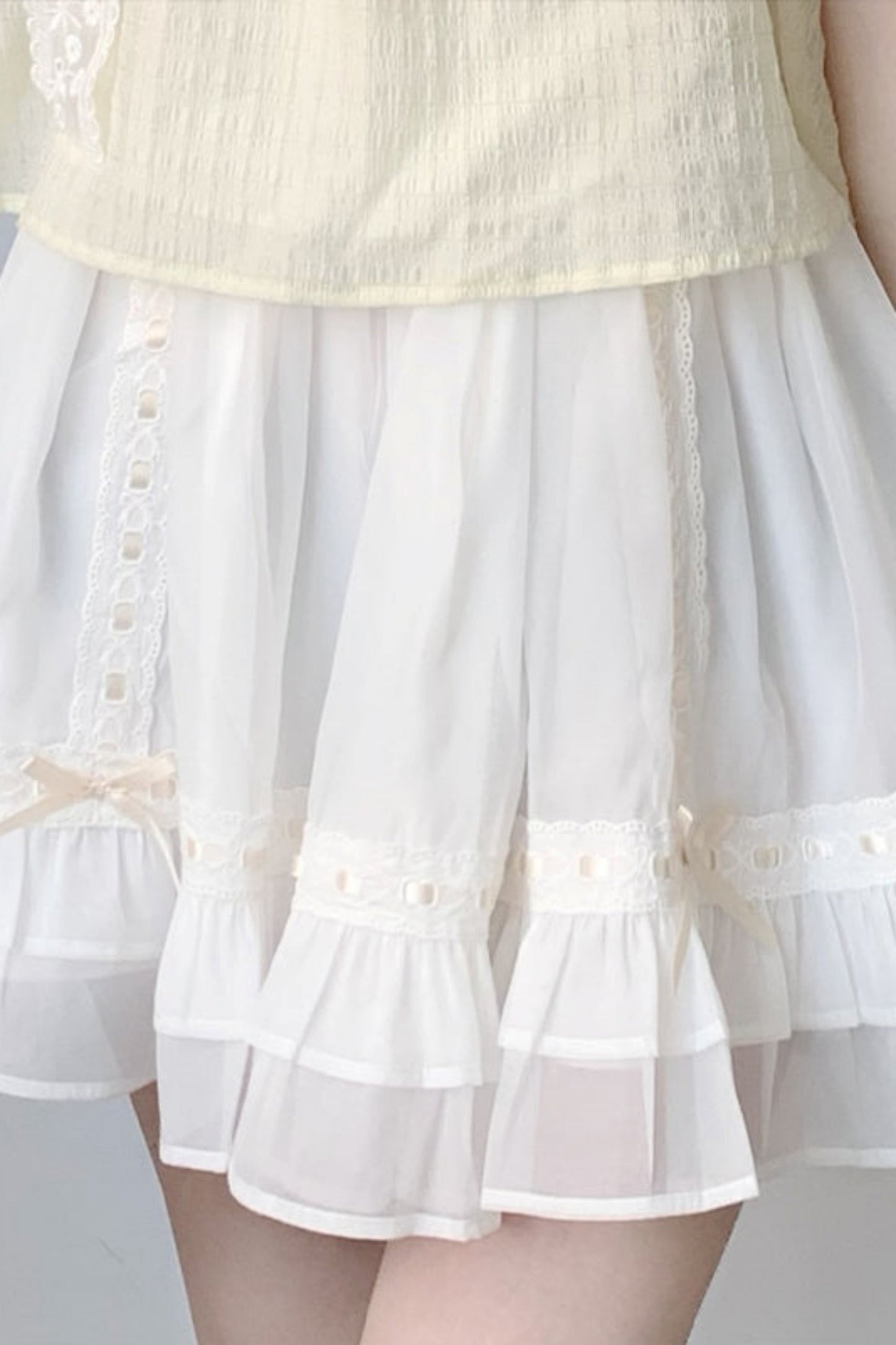 Chiffon Top Tiered Skirt Set