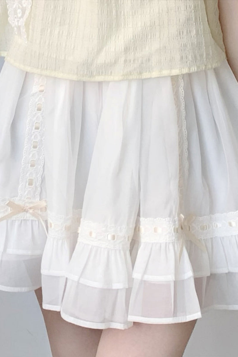 Chiffon Top Tiered Skirt Set