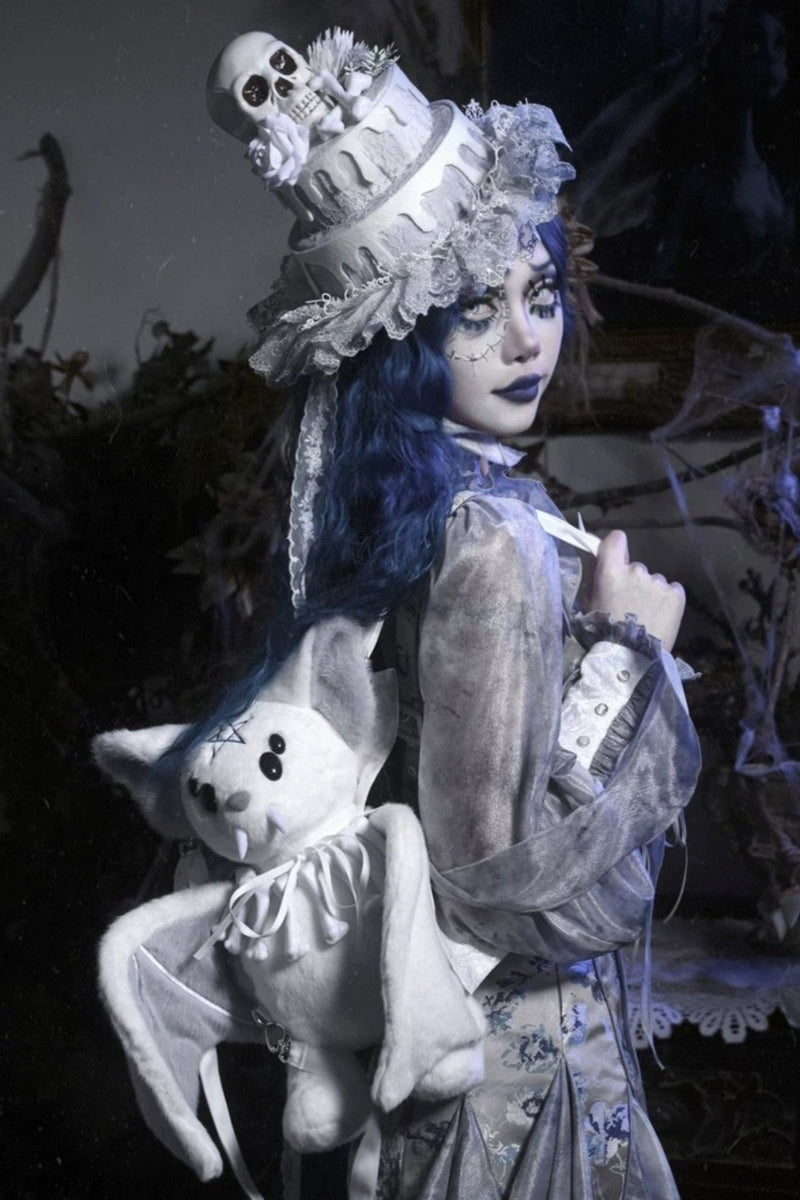 [pre-order] Gothic Zombie Bride Jacquard Slip Dress