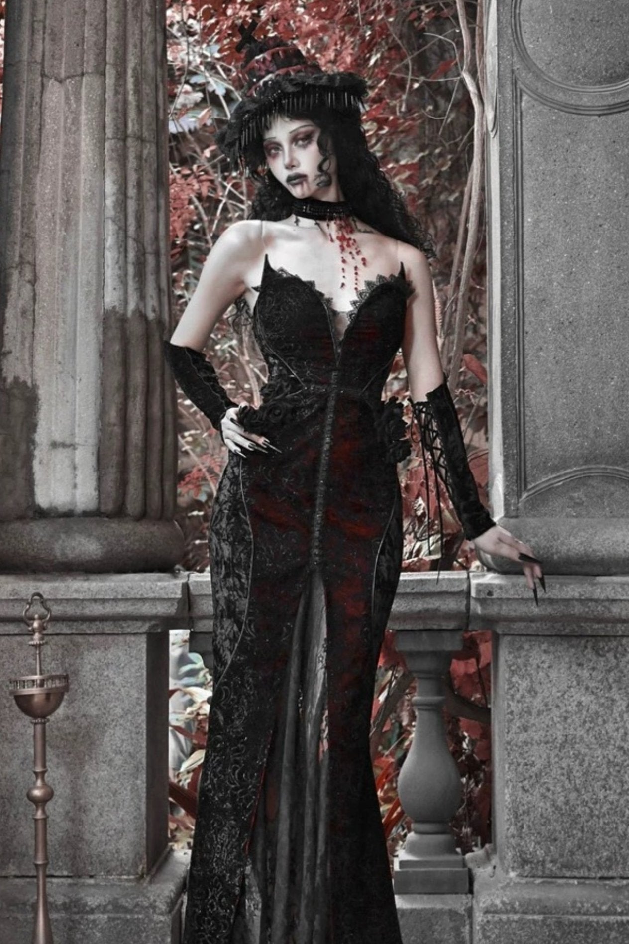 [pre-order] Velvet Glitter Gothic Mermaid Dress