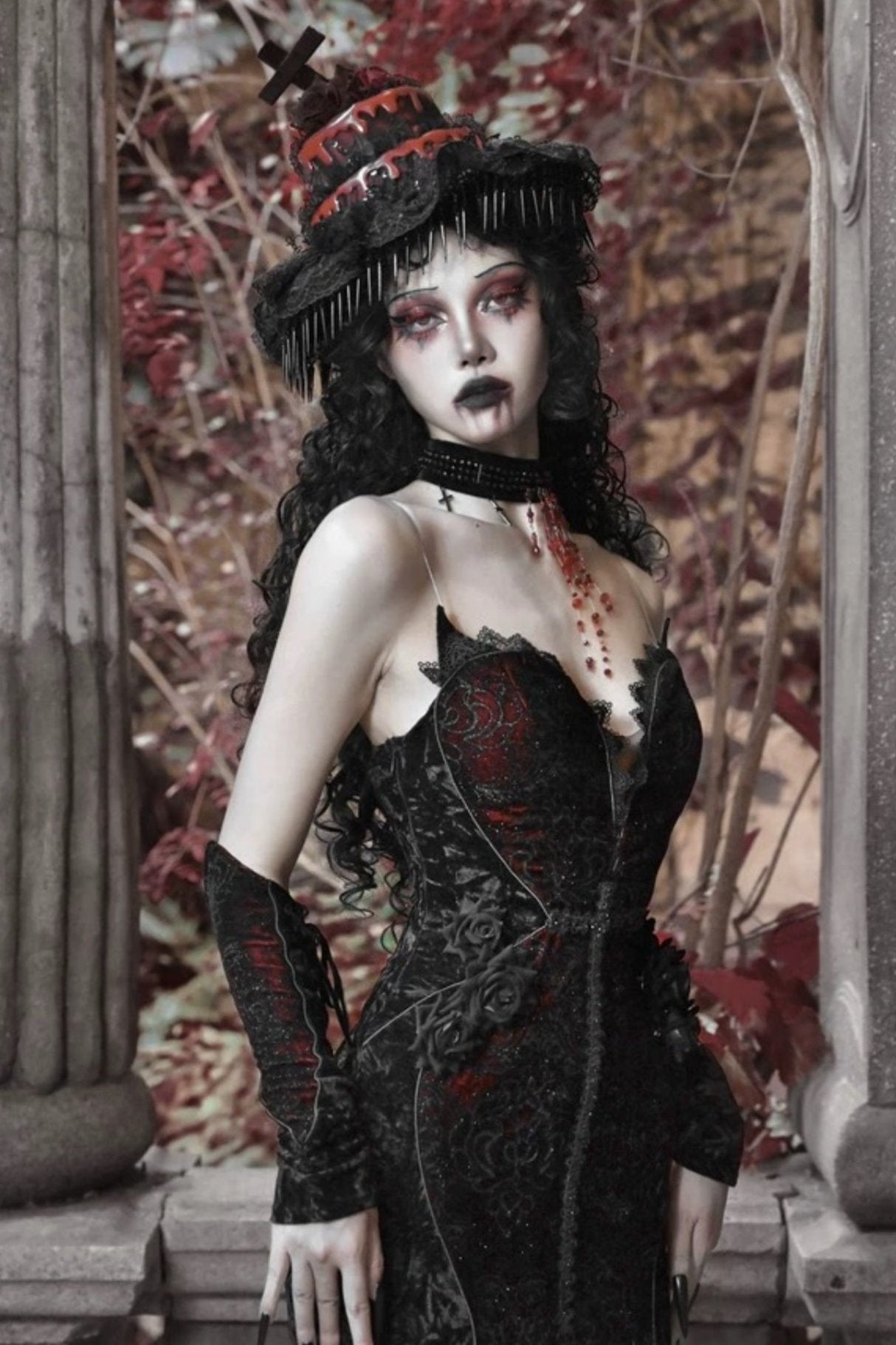 [pre-order] Velvet Glitter Gothic Mermaid Dress