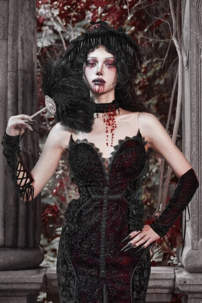 [pre-order] Velvet Glitter Gothic Mermaid Dress