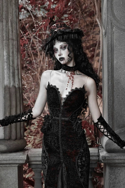 [pre-order] Velvet Glitter Gothic Mermaid Dress