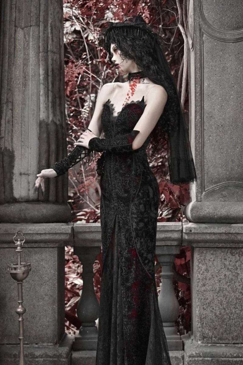 [pre-order] Velvet Glitter Gothic Mermaid Dress