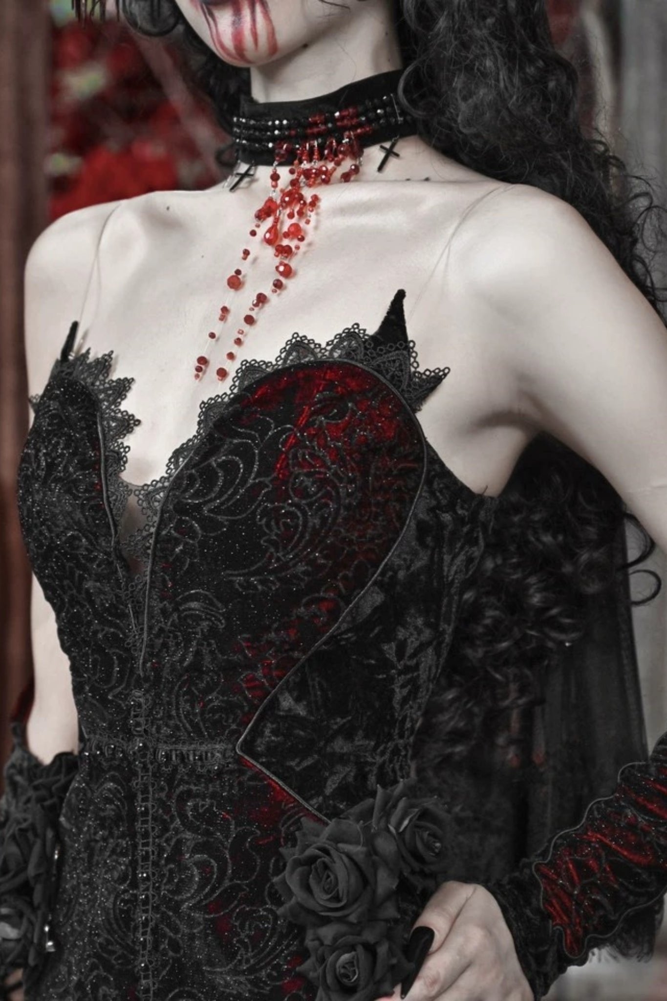 [pre-order] Velvet Glitter Gothic Mermaid Dress