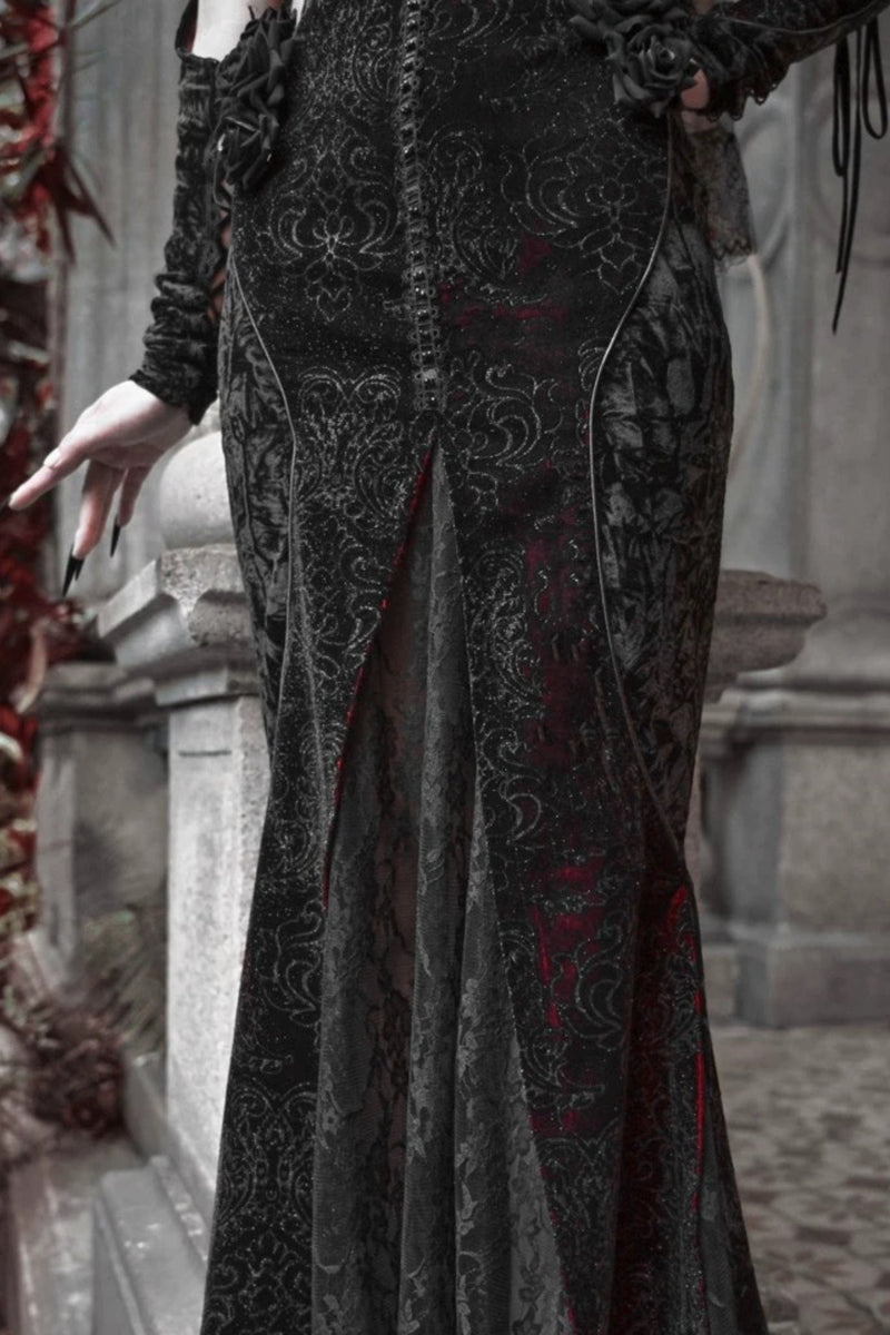 [pre-order] Velvet Glitter Gothic Mermaid Dress