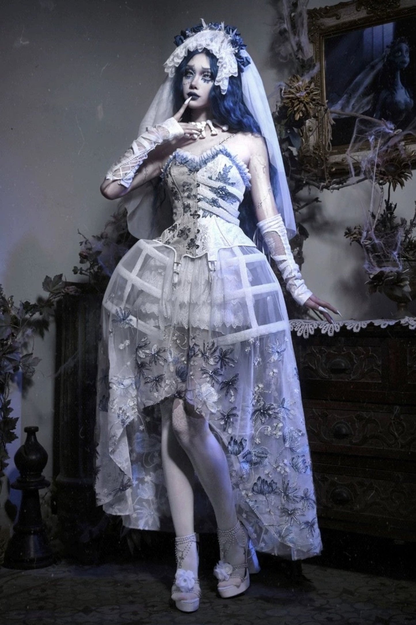 [pre-order] Zombie Bride Gothic Lace Corset Set