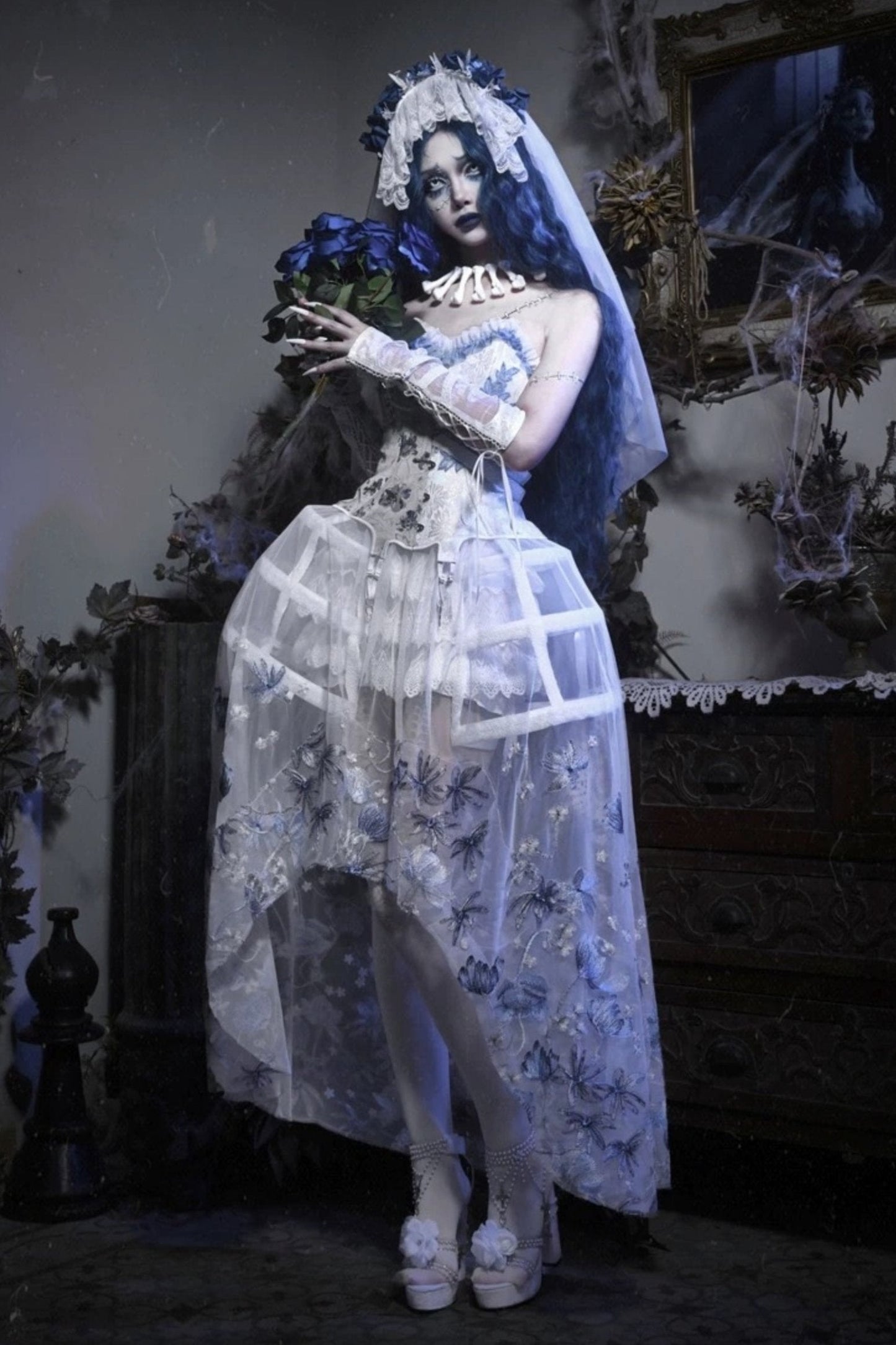 [pre-order] Zombie Bride Gothic Lace Corset Set