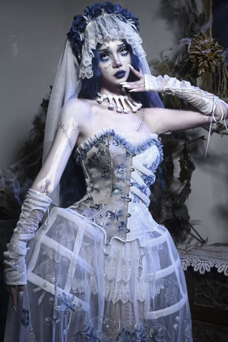 [pre-order] Zombie Bride Gothic Lace Corset Set