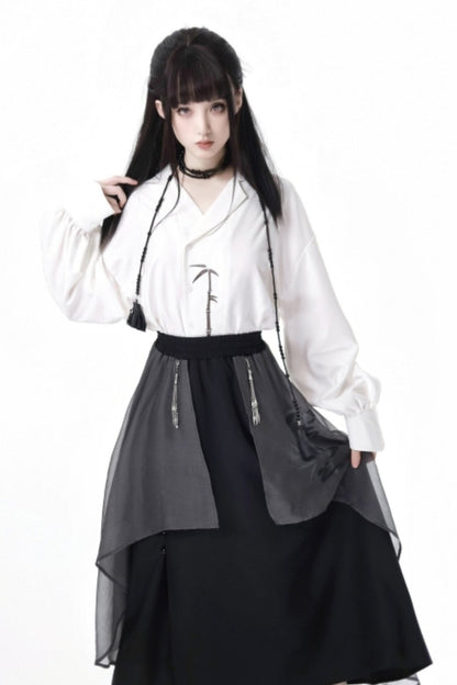 Bamboo Embroidery Shirt Set