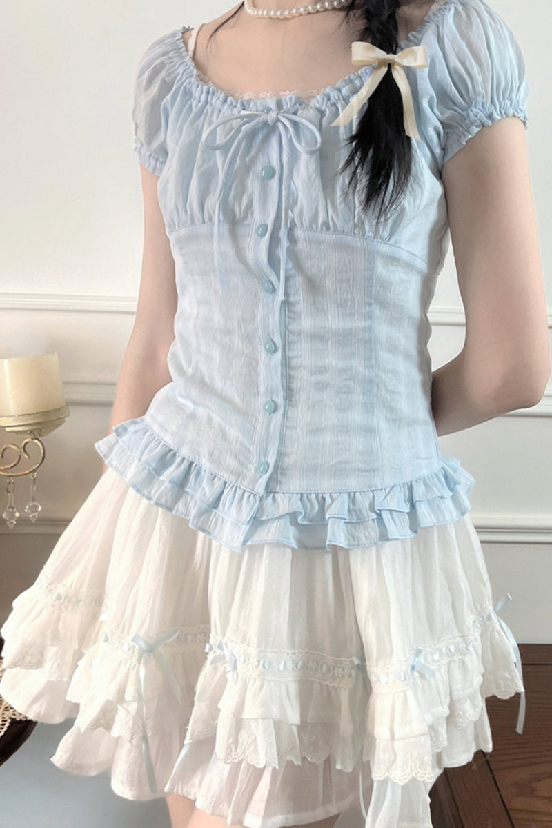 One-shoulder Doll Skirt Set