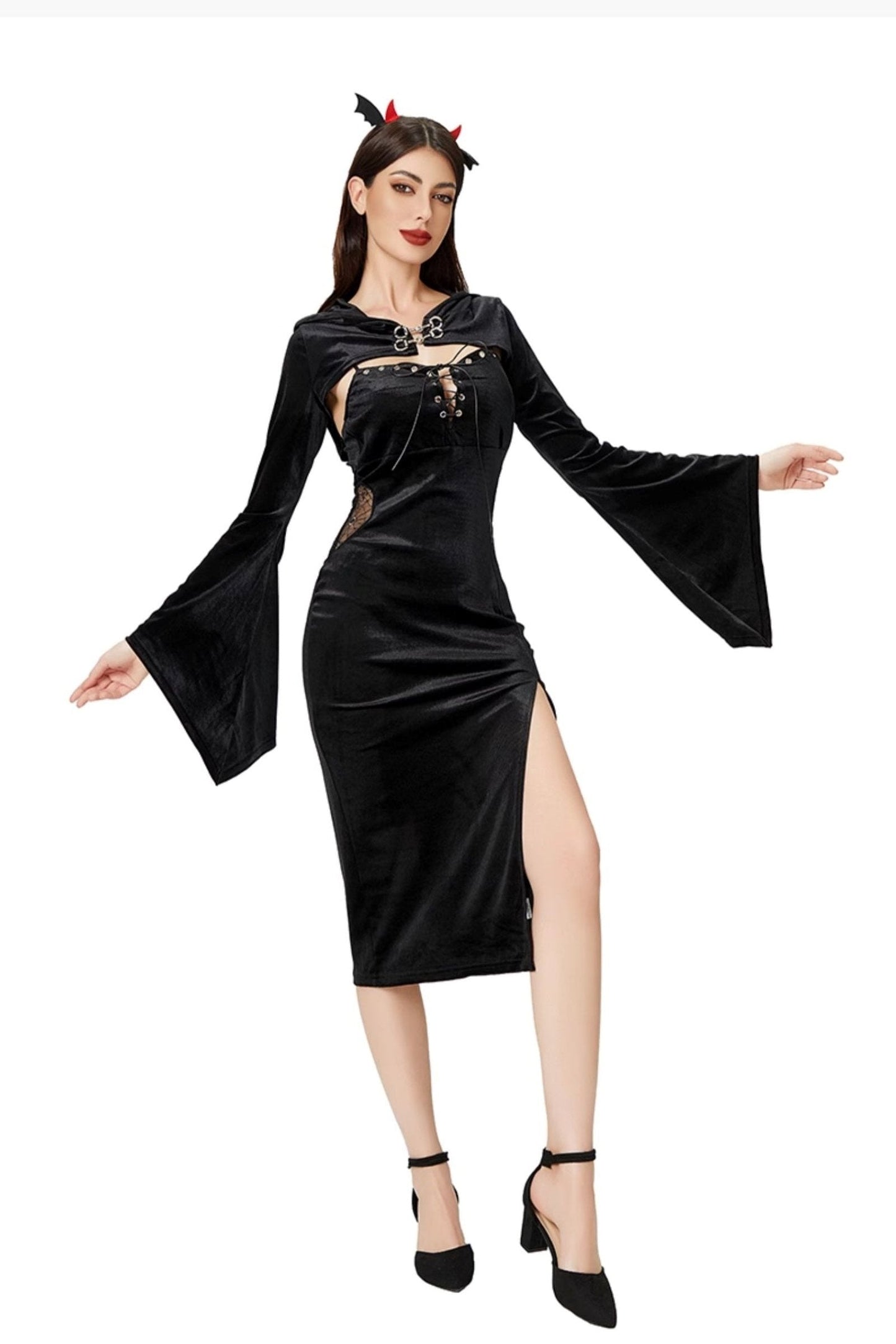 Gothic Witch Slit Cheongsam Dress