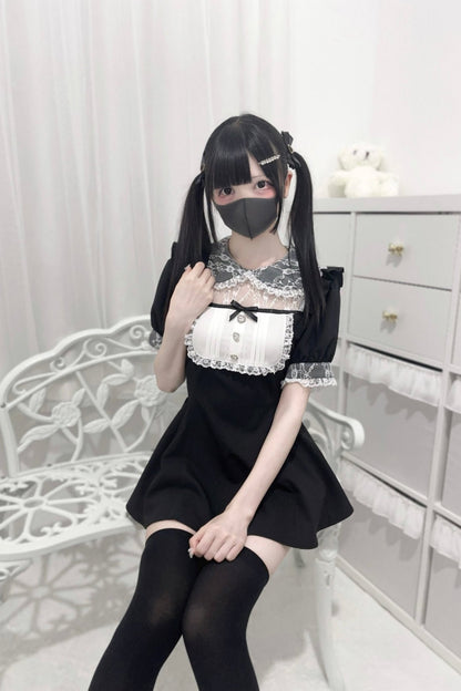 [pre-order] Lace Stitching Doll Collar Dress