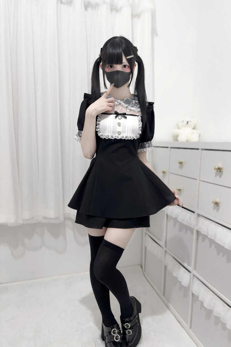 [pre-order] Lace Stitching Doll Collar Dress