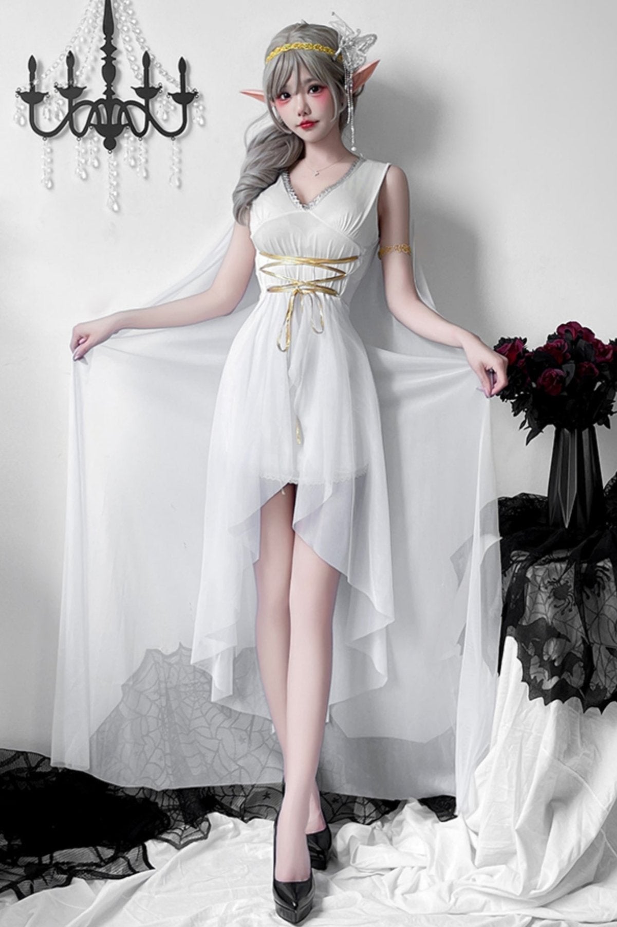 White Goddess Cosplay Long Dress