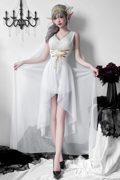 White Goddess Cosplay Long Dress