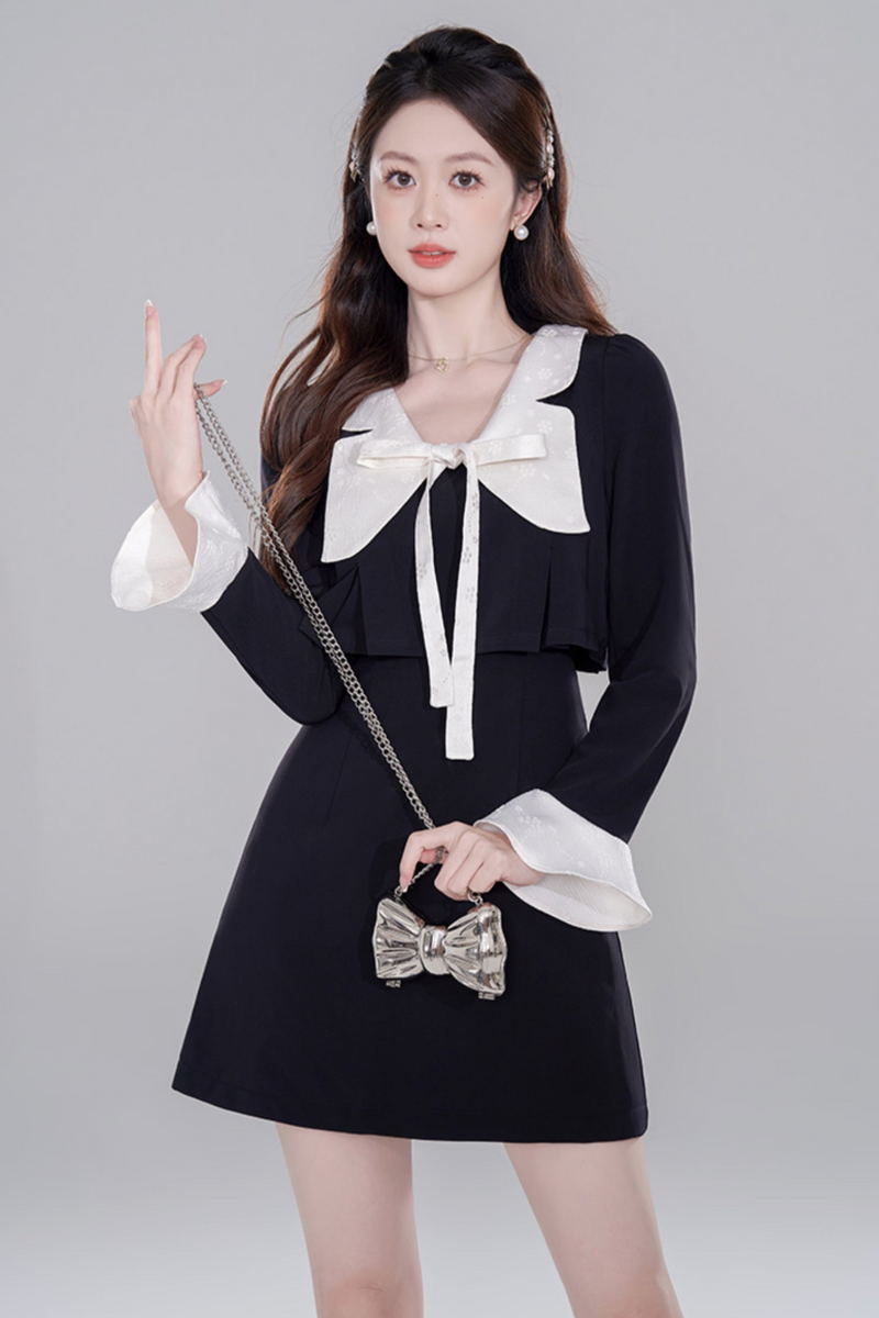 Black Neck Rich Daughter Dress