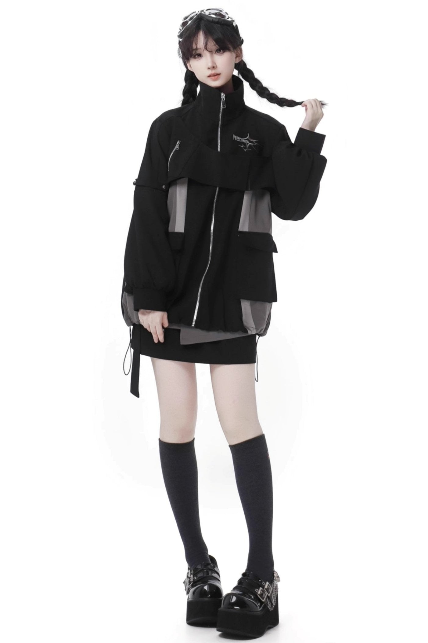 Black Cargo Anti-wrinkle Jacket Set