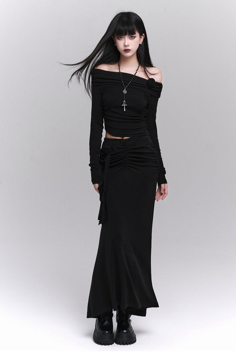 Sweet Spicy One-shoulder Set
