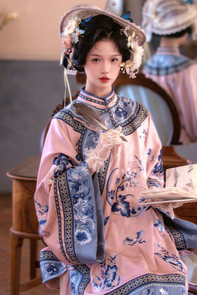 Embroidered Top Jacquard Skirt Set