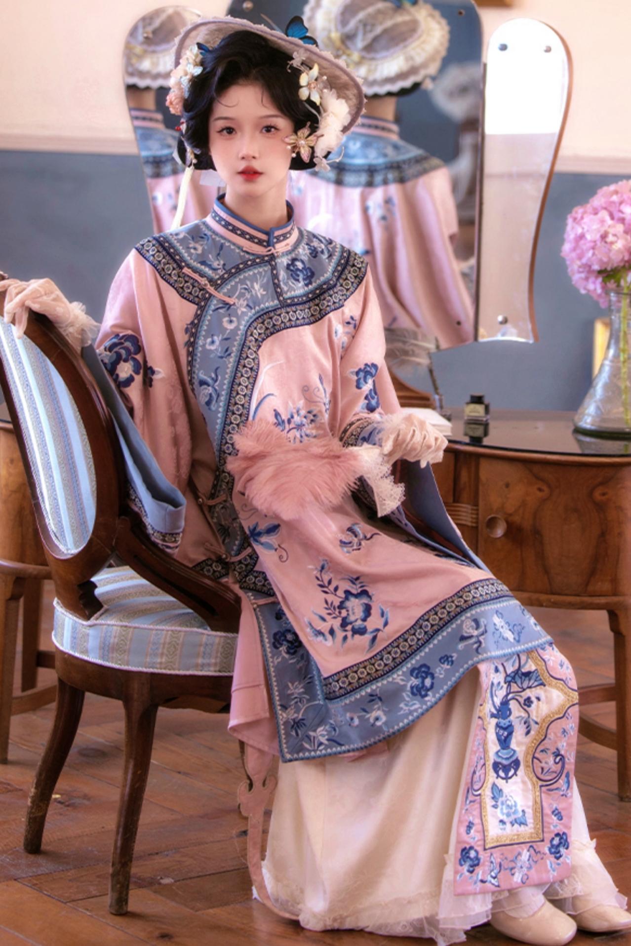 Embroidered Top Jacquard Skirt Set