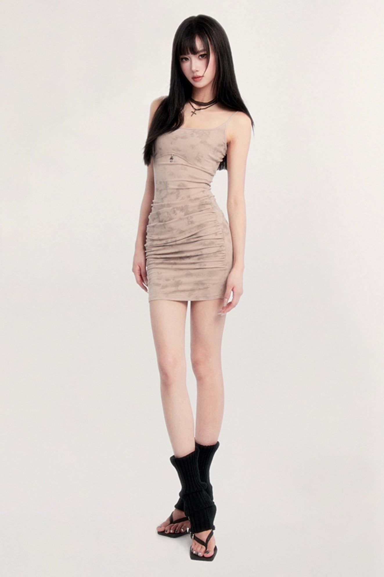 Tie-dye Suspender Hip Skirt Dress