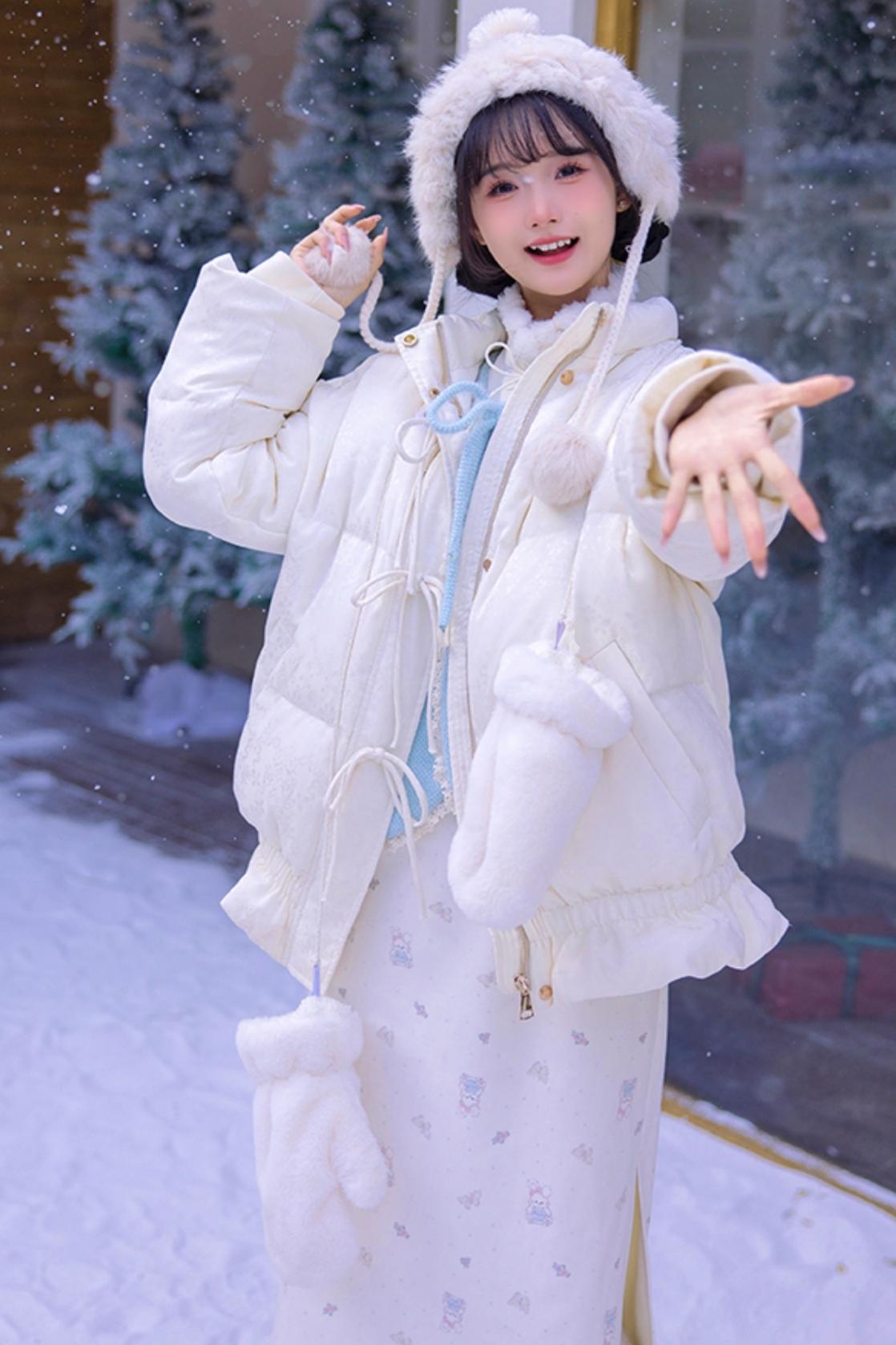 Vanilla Warm Duck Down Jacket Set