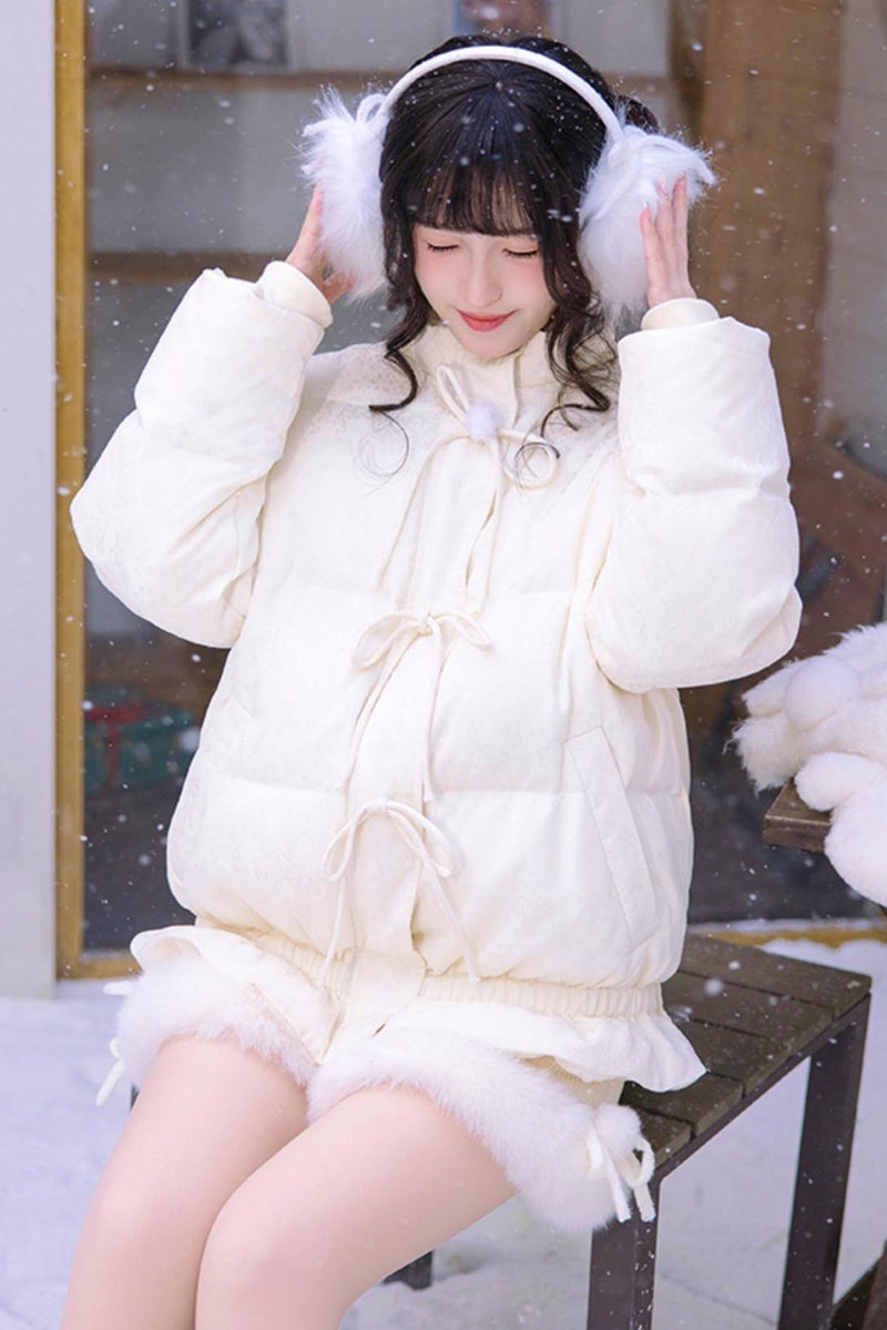 Vanilla Warm Duck Down Jacket Set