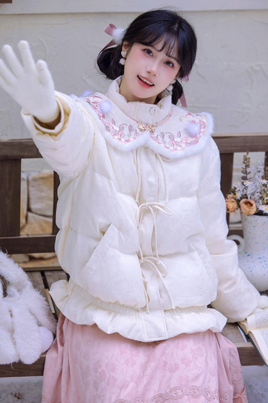 Vanilla Warm Duck Down Jacket Set