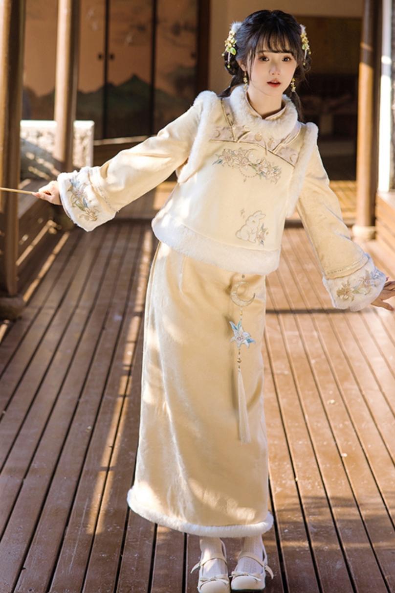 [pre-order] Wool Chinese-style Dress Set