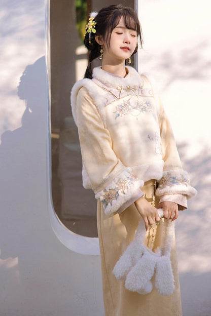 [pre-order] Wool Chinese-style Dress Set