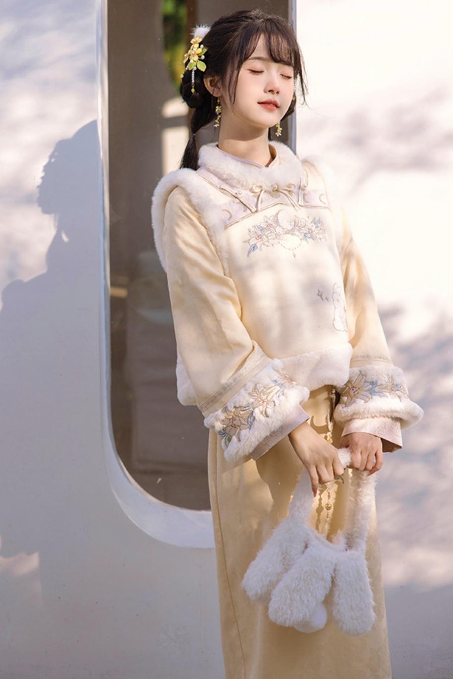 [pre-order] Wool Chinese-style Dress Set