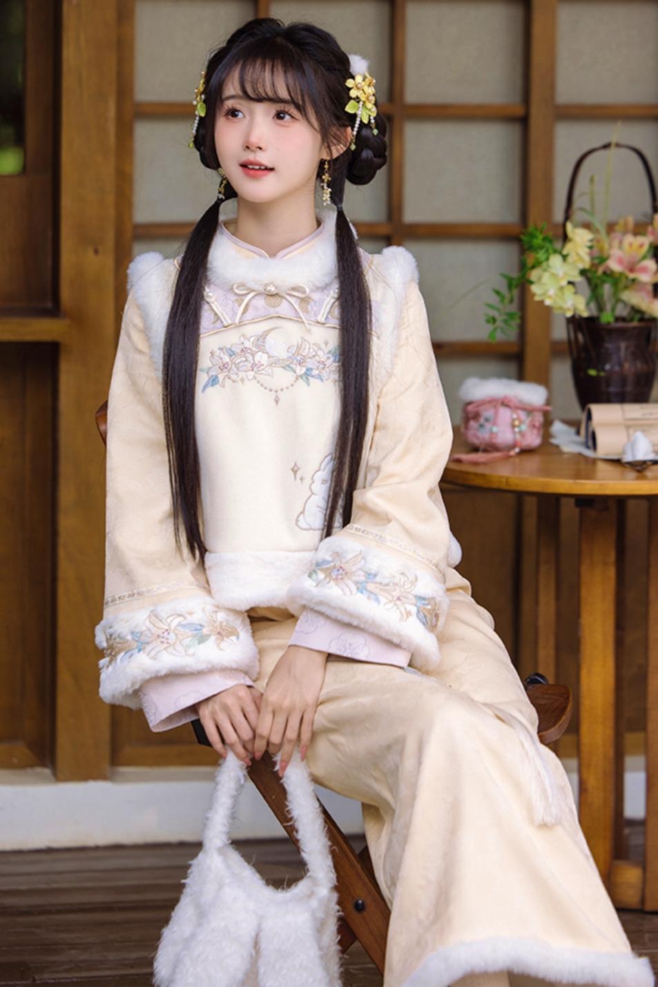 [pre-order] Wool Chinese-style Dress Set