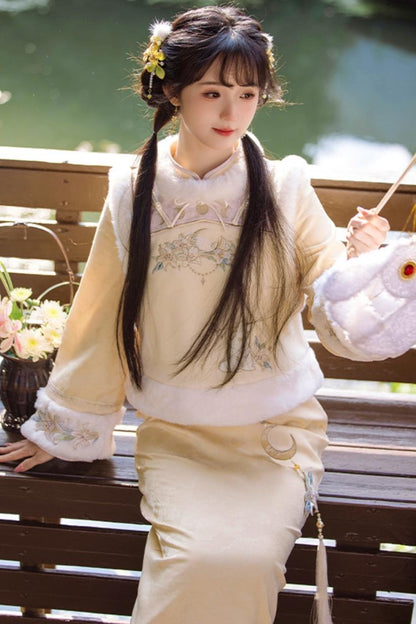 [pre-order] Wool Chinese-style Dress Set