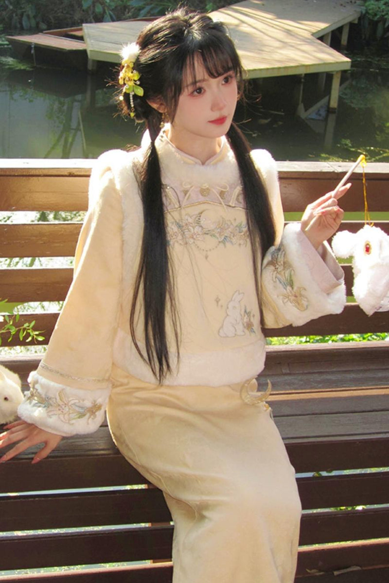 [pre-order] Wool Chinese-style Dress Set