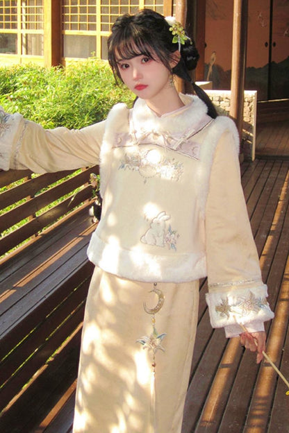[pre-order] Wool Chinese-style Dress Set